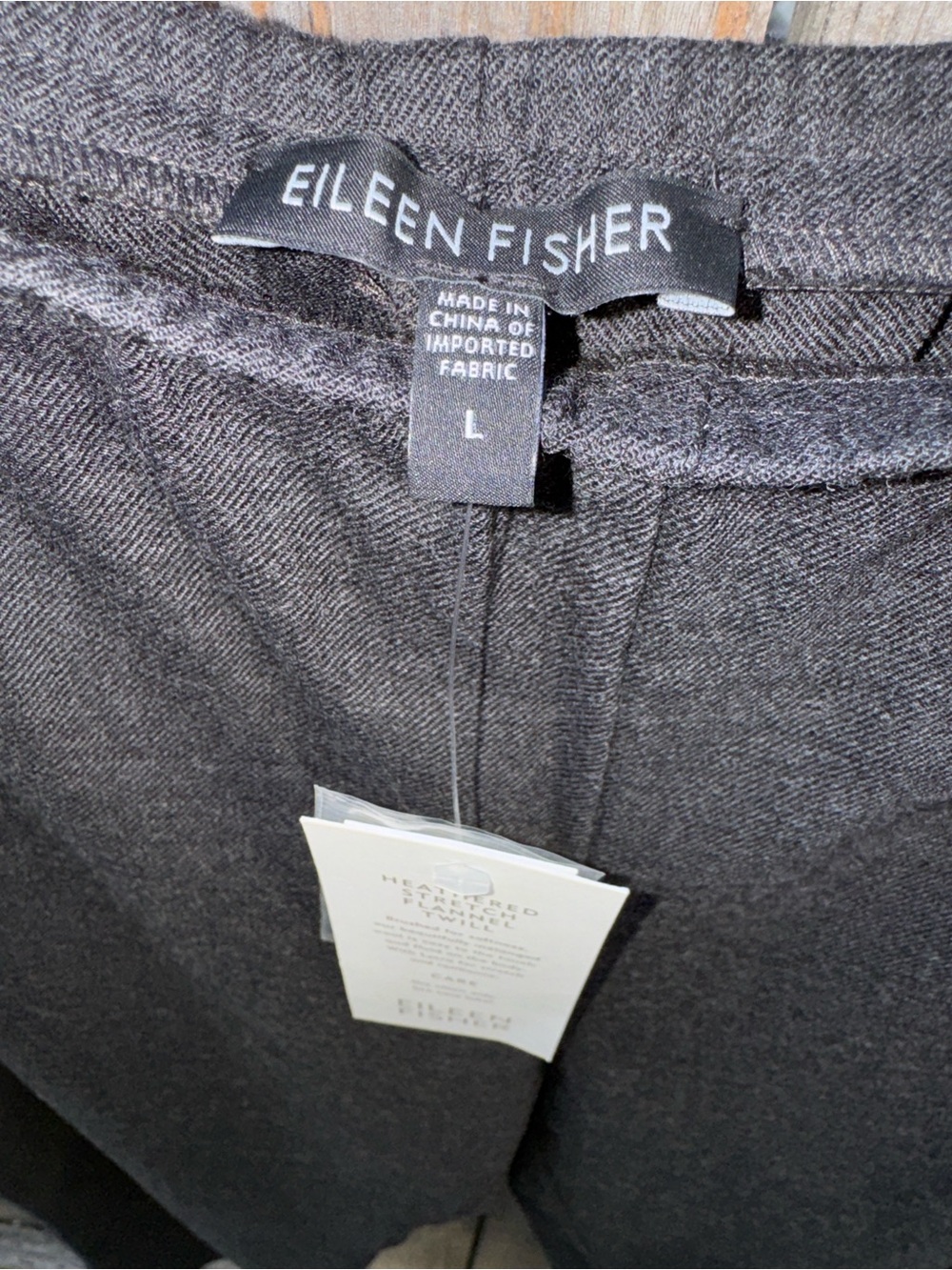 Eileen Fisher Wool Charcoal Slim Pant With Side Zipper Size Large - Picture 7 of 9